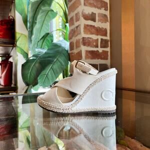JIMMY CHOO Raffia Wedges SZ35.5(5.5US)